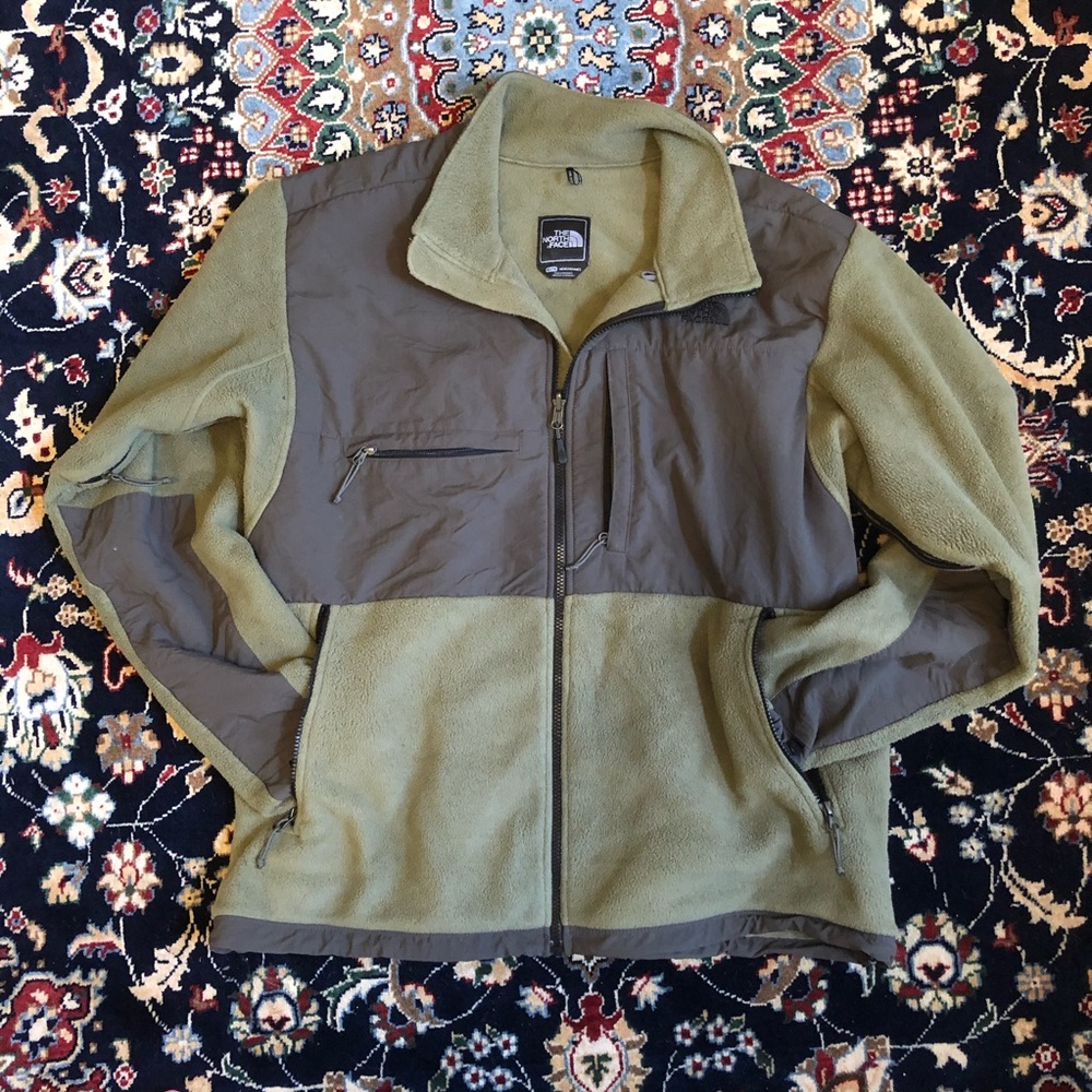 Men’s XL green/grey fleece North Face Jacket